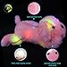 WEWILL Creative Night Light LED Stuffed Animals Lovely Dog Glow Plush Toys Gifts for Kids 18-Inch (Pink)