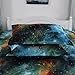 uxcell 3-Piece Galaxies Multicolor Duvet Cover Sets - 3D Printed Space Themed - 100% Polyester - All-Season Reversible Design - Includes 1 Duvet Cover, 2 Pillow Shams,Queen