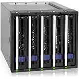 ICY DOCK FatCage MB155SP-B 5 Bay EZ-Tray 3.5" SATA Hard Drive Hot-Swap Backplane Cage in 3x 5.25" Bay