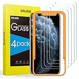 SPARIN Screen Protector for iPhone 11 Pro Max/iPhone Xs Max, [4 Pack] 9H Hardness Tempered Glass for iPhone 11 Pro Max/iPhone Xs Max 6.5 inch [Alignment Frame] [Bubble Free] [High Responsive]