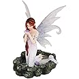 Pacific Giftware White Water Princess Fairy Kneeling in Pond Mystical Statue Figurine