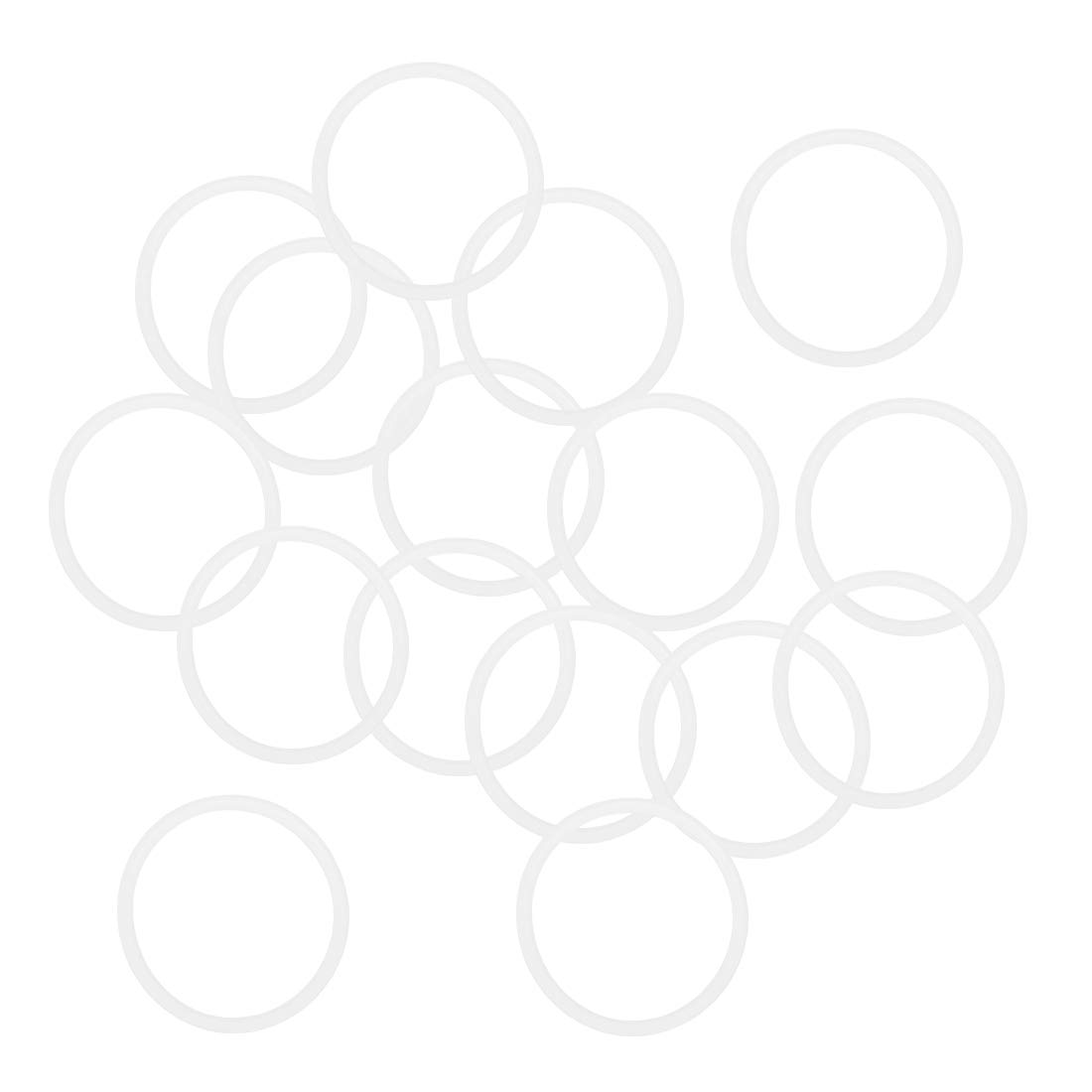 Sourcingmap Silicone O-Rings, 30mm OD 26mm ID 2mm Width VMQ Seal Gasket for Compressor Valves Pipe Repair, White, Pack of 16