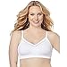 Just My Size Women's Side & Back Smoothing Wire Free Bra, White, 46C