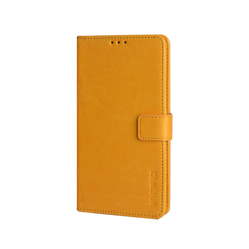 COQUE iPhone 12 mini Case,Leather Flip Wallet with Card Slot for Apple iPhone 12 mini-Yellow