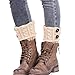 DEESEE(TM) Leg Cuffs Boot Knitting Socks Leg Warmers Boot Cover Keep Warm Socks (Beige)