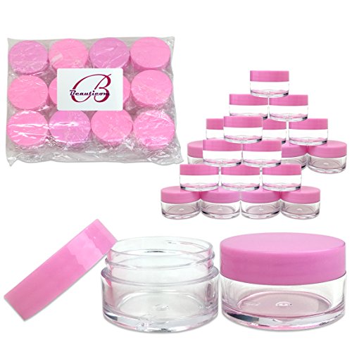 240 x Beauticom 20g gram Pink Lid Small Jar Containers for Sample Lotion Cream Powder Lip Balm Makeup Cosmetic etc