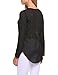 Angvns Women Print Chiffon V Neck Loose Casual Shirt Top, White Dot, M