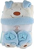 Snugly Baby 3 Pc Set Blue Fleece Baby Blanket