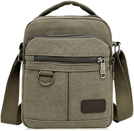 MoModer Adjustable Strap Canvas Shoulder Bag Casual Small Cross Body Bag Work Bag Military Green