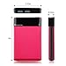 MEZONE Power Bank 6000mah Portable Charger External Battery Charger with 2.4A Output Credit Card Size for iPhone, 2-USB Ports for iPhone iPad Samsung Smart Phone Tablet (hot-pink)