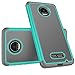 Moto Z Case, Moto Z Droid Case, Tekcoo [Tmajor Series] [Turquoise] Shock Absorbing Hybrid Rubber Plastic Impact Defender Rugged Slim Grip Case Cover Shell for Motorola Moto Z Droid Edition