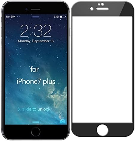 iPhone 7 Plus Screen Protector Glass, KOVOL 2-Pack Tempered Glass Screen Protector for iPhone 7 Plus [Crystal clear and full coverage] [9H] [Anti-Scratch] - Black Frame