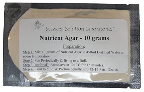 Nutrient Agar 10 grams (Dehydrated), Yields 435ml Solution (~14-16, 100mm Petri Dishes)