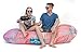 Chillbo Don POOLIO Pool Floats for Adults - Cool Patterns, Inflatable Sofa & Kids Hammock - Best Camping Gear for River Floats Hammock Chair & Raft for Beach (Pink Leaf)
