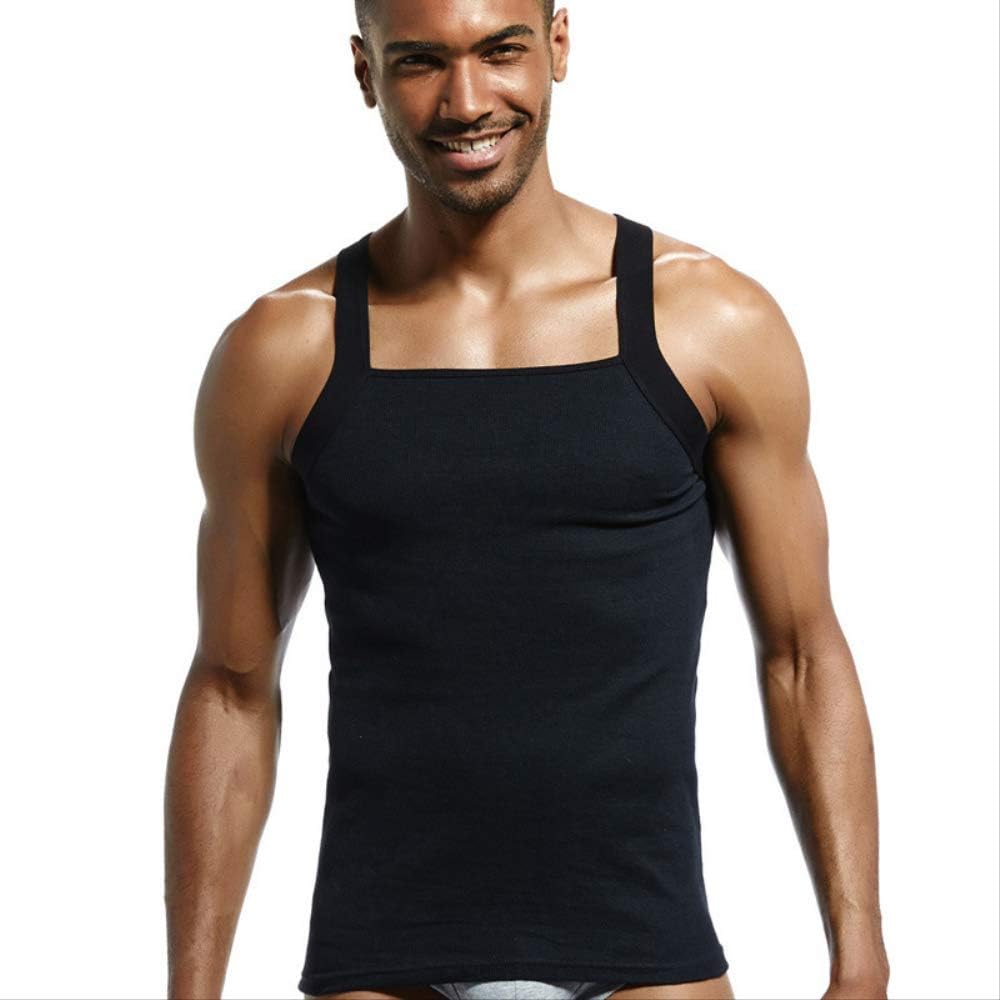 Men's solid Color Cotton Body Sculpting Slim Vest sexy high Elastic