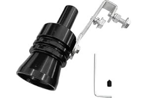 LAINLOY Exhaust Whistle, Aluminum Alloy Sound Whistle Exhaust Muffler Sound Booster, Car Roar Maker Tail Pipe Whistle, Car Blow off Valve Tip Simulator Whistler(Black, XL)