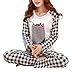 Romastory Women's Cute Print Pajama Sets Long Sleeve Sleepwear for Young Girls (L/US S, Bow Mouse)