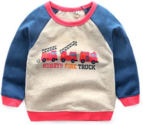 Boys' Girl's kids Dinosaur Car Printing long sleeve Cotton T-Shirts Cartoon Tops