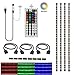 LEHOU TV Backlight, Multi-Color 5050 RGB Flexible LED Strip Light with 44key Remote, Background Bias Lighting for HDTV PC Monitor Home Theater Decoration (Black PCB Backlight)