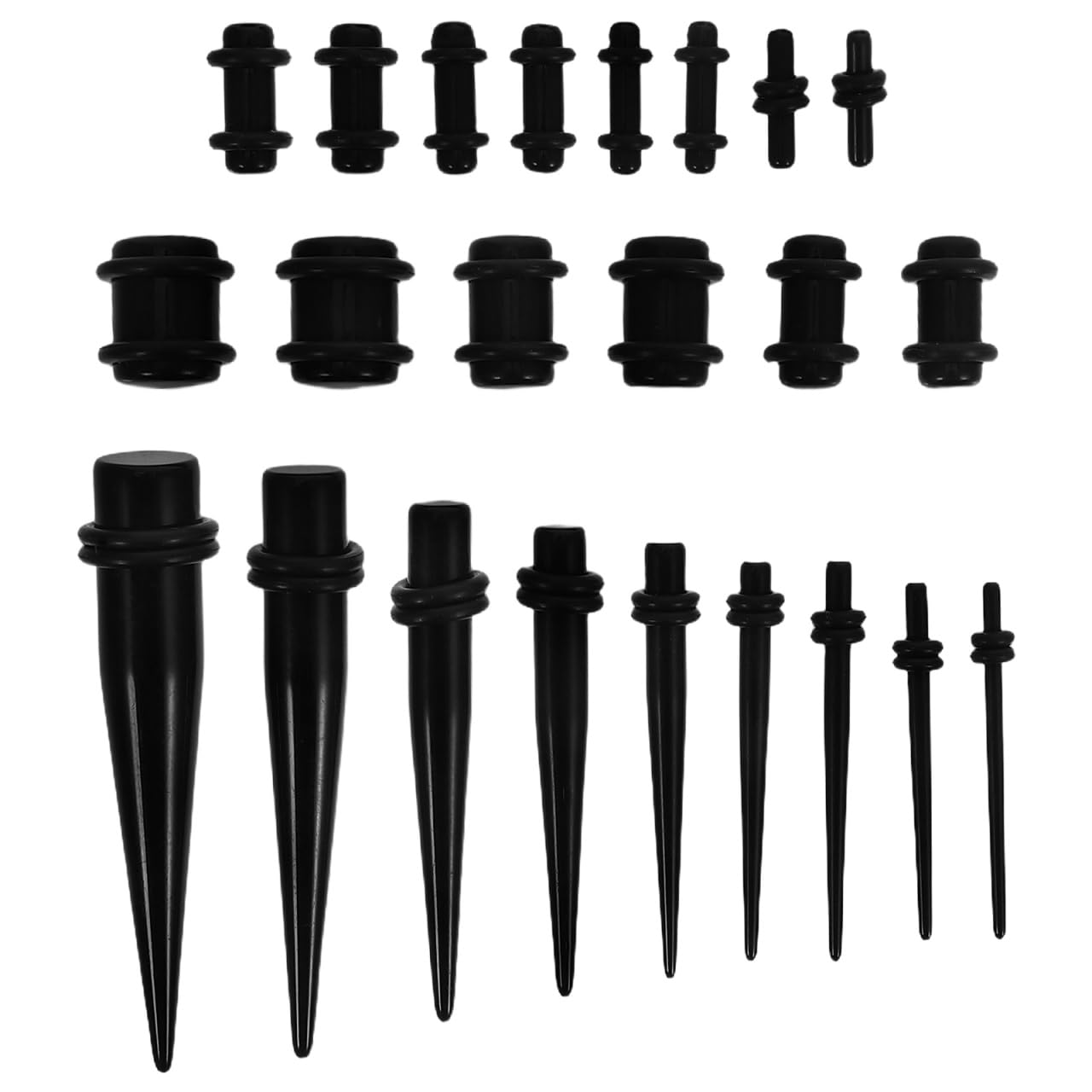 NUOBESTY 23pcs Acrylic Taper Ear Expanders Ear Plug Tunnels Ear Piercing Stretchers for Women Girls Daily Wear