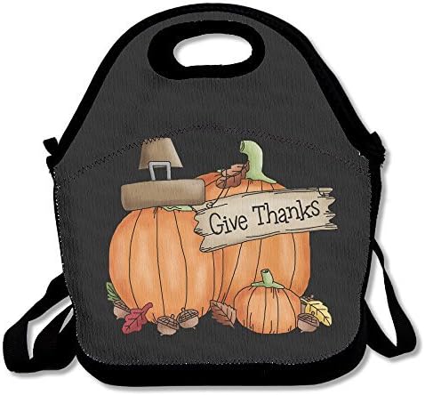 Thanksgiving Lunch Bag Lunch Tote, Waterproof Outdoor Travel Picnic Lunch Box Bag Tote With Zipper And Adjustable Crossbody Strap