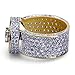JINAO Gold Ring 18k Gold Plated Cluster Hip Hop Iced Out Lab Simulated Diamond Micro Pave CZ Pinky Ring Jewelry for Men Women