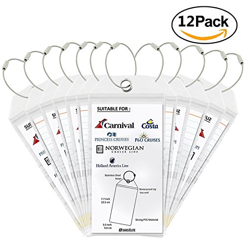 Cruise Tags 2/4/6/8/12 Pcs - PVC Luggage Tags With Zip Seal&Steel Loops For Cruise Ships
