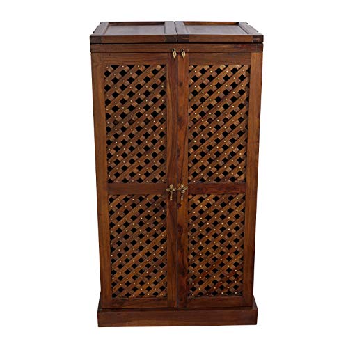 Fab Furnish Brauner Sheesham Kompakter Heim-Barschrank für Wein- und Spirituosen, freistehendes Weinregal und… – Bild 4