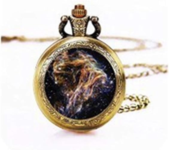 Amazon 銀河の懐中時計懐中時計ネックレスペンダント星雲銀河宇宙の宝石懐中時計ネックレスの宇宙空間の宇宙からの ネックレス 通販