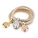 Long Way 3Pcs Gold Silver Rose Gold Plated Charm Bracelet for Women Stretch Crystal Multilayer Bracelet