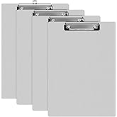 Epakh 4 Pieces Clipboard Bulks Metal Clipboard Aluminum Office Low Profile Clip Standard A4 Letter Size Metal Clip Board, Size 12.5 x 9 Inch