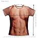 Voglee Men Funny Muscle Tee shirt Undershirt 3D Print Short Sleeve T-Shirts Costume, Large / Asian, Muscle