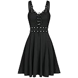 Women Gothic Punk Dress Sleeveless Strap Dresses