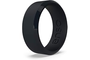 Enso Rings Bevel Classic Silicone Wedding Ring – Hypoallergenic Unisex Wedding Band – Comfortable Band for Active Lifestyle – 8mm Wide, 2.16mm Thick