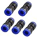 uxcell 5 Pcs Straight 2 Ways Coupler Quick Joint Push in Fittings for 12mm Tube