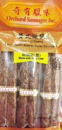 14oz Orchard Sausages Uncooked Chinese Style Sausages Made with Duck Liver (One Bag) by Orchard Sausages