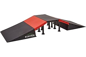 Elevate Outdoor Polypropylene Jumbo EZ-Link 9-Piece Skateboard Set with Slopes for Scooters, BMX Bikes and RC Cars - 600 lb. Maximum Weight Capacity