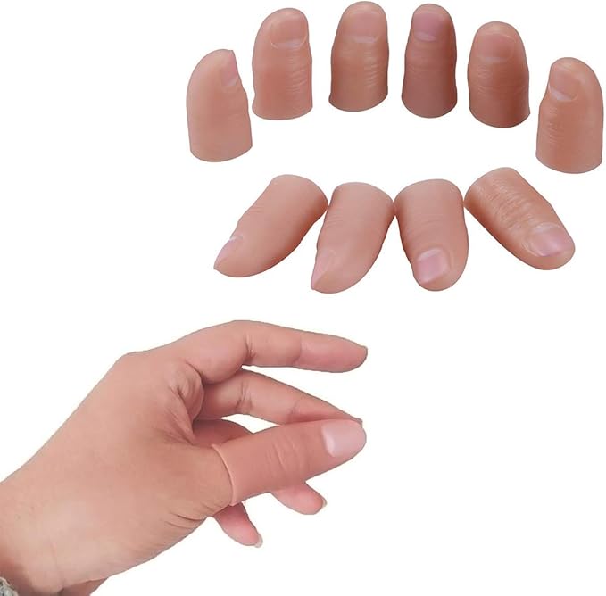 Amazon Com Enjoyer Finger Magic Tricks Fake Soft Thumb Tip Close Up Magic Stage Magic Gimmicks Comedy Props 10pcs Set Toys Games