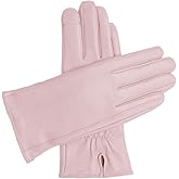Downholme Touchscreen Leather Cashmere Lined Gloves for Women