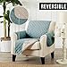 Home Fashion Designs Reversible Chair Protector. Furniture Protectors for Living Room with Secure Straps. Furniture Protectors for Kids, Dogs and Pets. (Chair, Blue Silver)