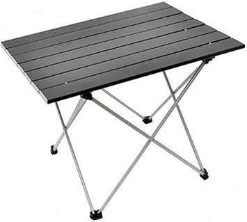 Amazon ロールテーブル アウトドアテーブル 折りたたみテーブル コンパクト 軽量 アルミ製 収納ケース付き キャンプテーブル ピクニック バーベキュー q ブラック Asfjeep テーブル