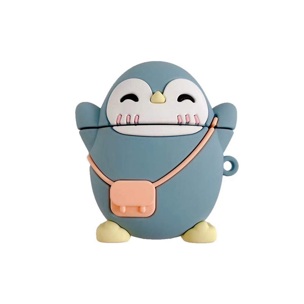 Compatible with AirPods Case, Silicone 3D Animal Cute Penguin Chicken Duck Reindeer Piggy Fun Cartoon Character Airpod Cover (AirPods 1.2, Smile Penguin)