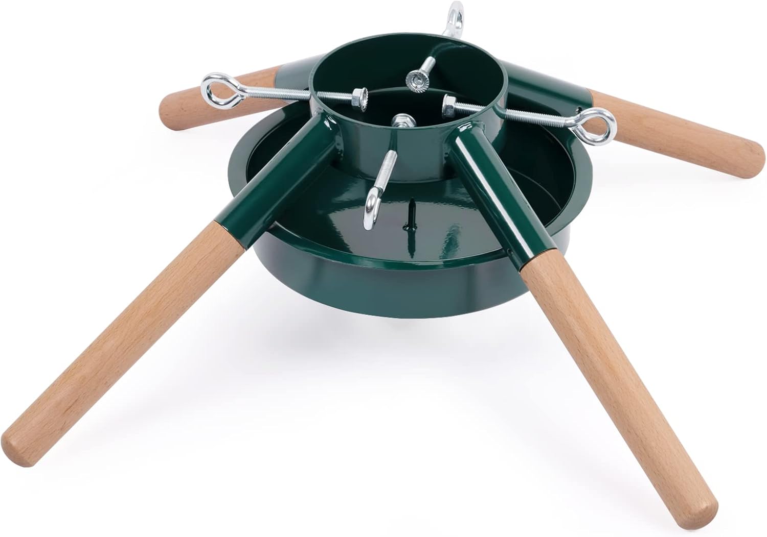 Tree Stands - HarcoHome Christmas Tree Stand Base for Live Tree, Xmas Modern Tree Metal Holder Stand with Spike for 8ft Real Tree, Xmas Tree Decoration (Green)