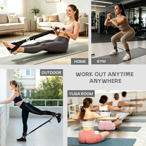 Set of Resistance Bands, Elastic Bands for Pedal and Handles, Ankle Pulleys Gym, Elastic Bands for Figure 8, Fitness Elastic Band for Abs at Home