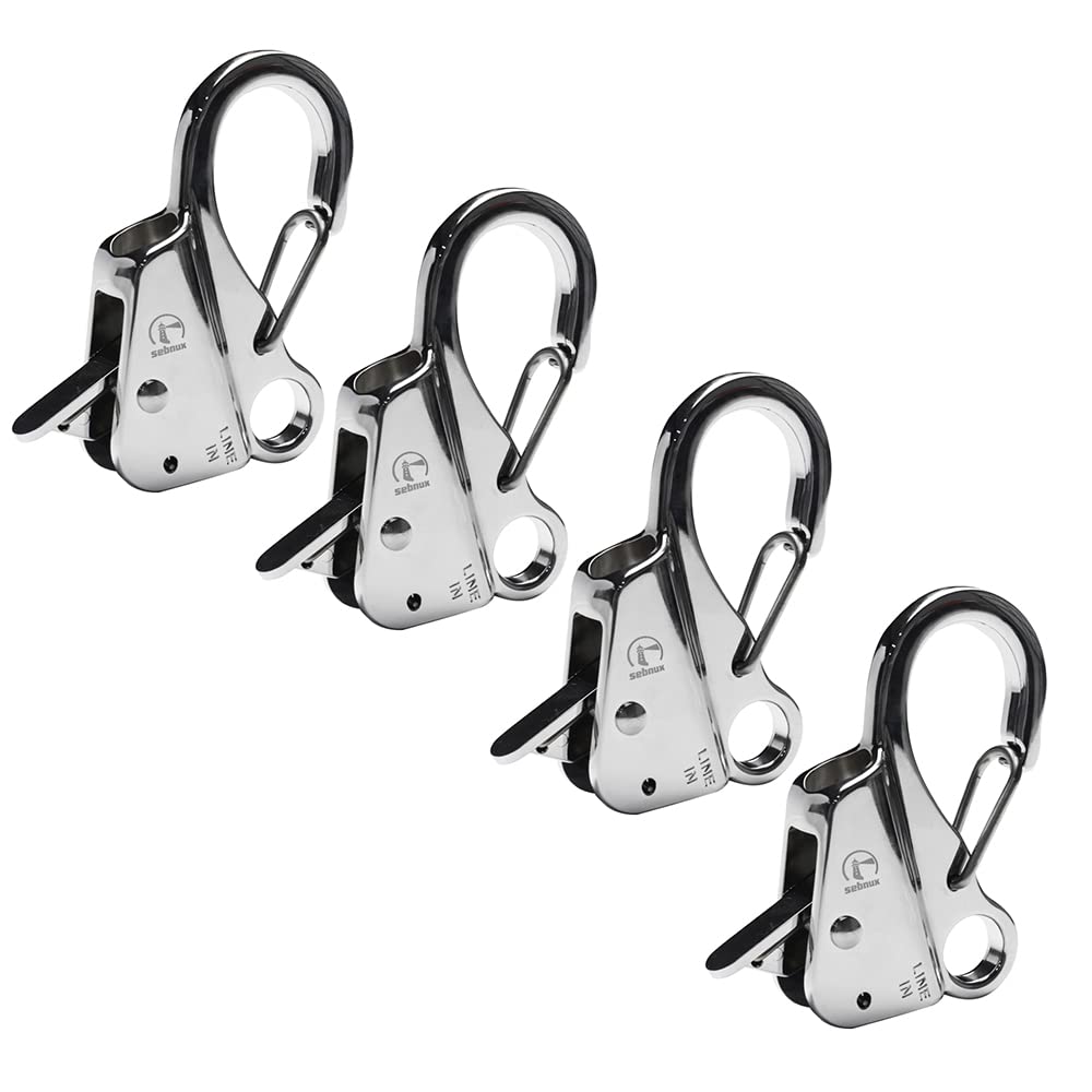 Photo 1 of Sebnux Stainless Steel Boat Fender Clip Boat Fender Quick Release Clip Boat Bumper for Docking Ideal for Boat Docking (Silver 4 Pack)