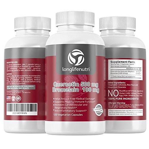 Quercetin 500mg with Bromelain 100mg 120 Vegetarian Capsules