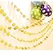 Gold Glitter Paper Garland Circle Dots Hanging Decor Party Supplies - 2'' Diameter - 13.8 Feet ( 2Pcs )