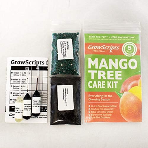 GrowScripts: 5PC Mango Tree Care Kit for Small Patio/Indoor Trees Grown in Containers