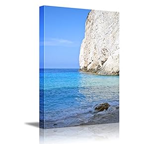 Canvas Wall Art - Beautiful Landscape Paradise Beach at Zakynthos Island - Greece | Modern Home Art Canvas Prints Giclee Printing Wrapped & Ready to Hang - 18" x 12"