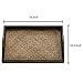 MyGift Dark Brown Rectangular Wood and Rattan Breakfast Serving Tray with Handles